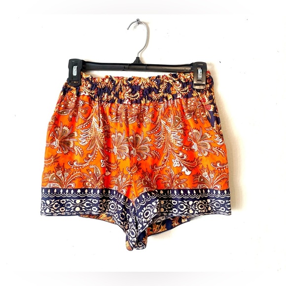 Anthropologie Pants - Anthropologie Paisley Print Viscose Shorts Women's XS‎ Orange Relaxed Comfort